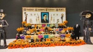 Ofrenda de Día de Muertos en la Feria de Tlaxcala, fotografiada en noviembre de 2025. Imagen de archivo; no corresponde a la edición 2026.