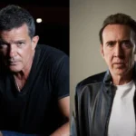 Antonio Banderas y Nicolas Cage en la composición promocional distribuida por HBO para anunciar True Detective 5; no es un fotograma de la temporada.